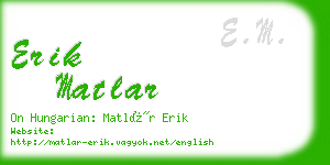 erik matlar business card